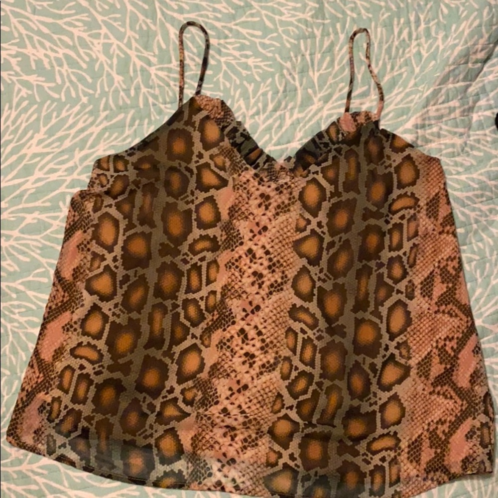 Unique snakeskin printed tank top